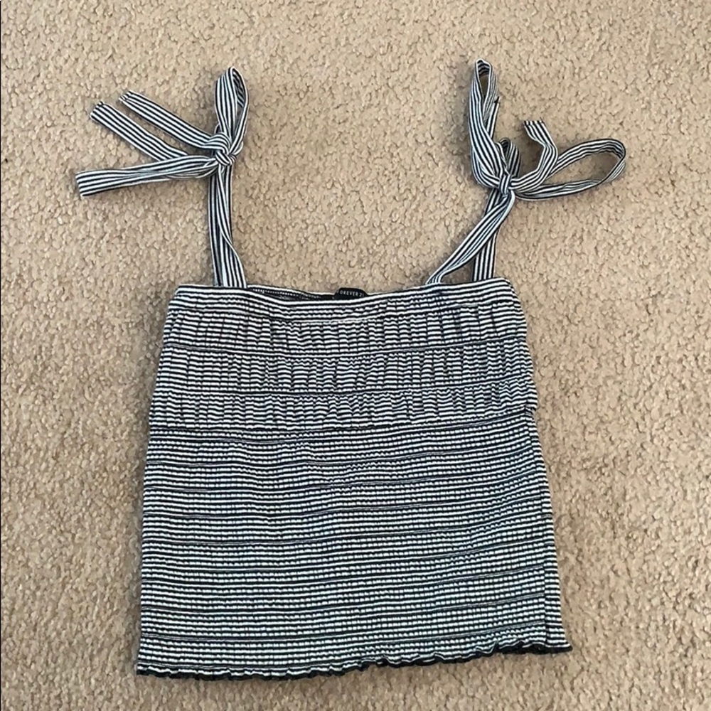 Forever 21 Black and White striped tank top